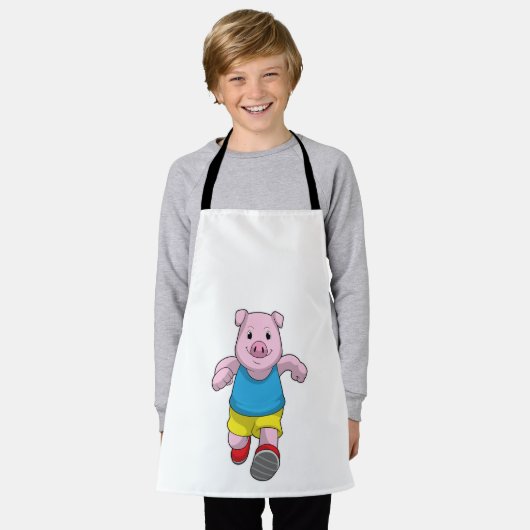 Varken als Runner op Running Schort (Gedragen)