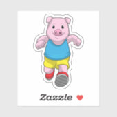 Varken als Runner op Running Sticker (Vel)