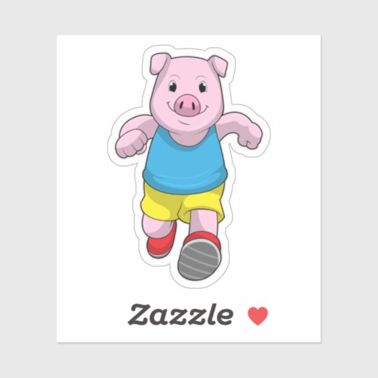 Varken als Runner op Running Sticker (Vel)