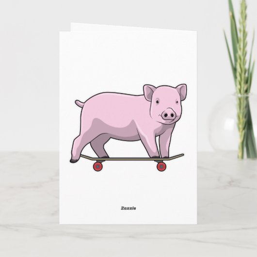Varken als skater met skateboard kaart (Achterkant)