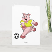 Varken als voetballer met voetbal kaart (Achterkant)