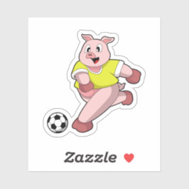 Varken als voetballer met voetbal sticker