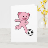 Varken als Voetbalspeler met Voetbal Kaart (Gele Bloem)