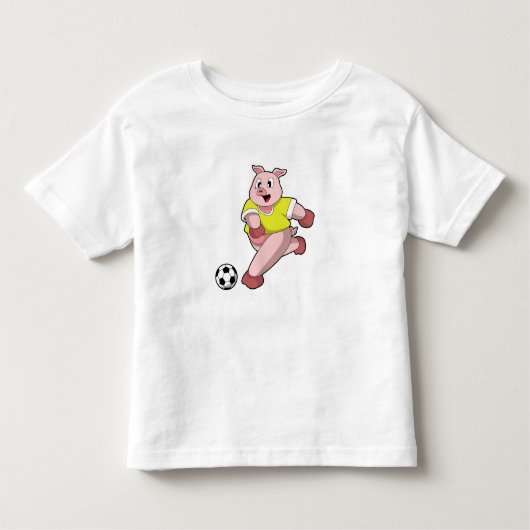 Varken als Voetbalspeler met Voetbal Kinder Shirts (Voorkant)