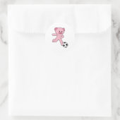 Varken als Voetbalspeler met Voetbal Ronde Sticker (Tas)