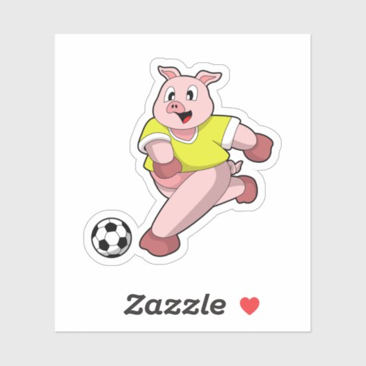 Varken als Voetbalspeler met Voetbal Sticker (Vel)