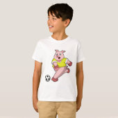 Varken als Voetbalspeler met Voetbal T-shirt (Voorkant volledig)