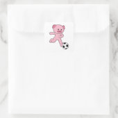 Varken als Voetbalspeler met Voetbal Vierkante Sticker (Tas)