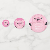 Varken Baby shower Boerderij Roze Meisje Confetti (Voorkanten)