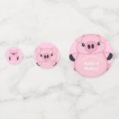 Varken Baby shower Boerderij Roze Meisje Confetti (Achterkanten)