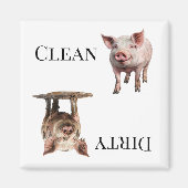 Varken Biggetje Schoon Vies Afwasmachine Magneet (Voorkant)