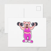 Varken bij bodybuilding met halters briefkaart (Voorkant / Achterkant)