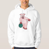 Varken bij Bowling met Bowling-bal Hoodie (Voorkant)