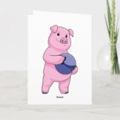 Varken bij Bowling met Bowling-bal Kaart (Achterkant)