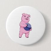 Varken bij Bowling met Bowling-bal Ronde Button 7,6 Cm (Voorkant)