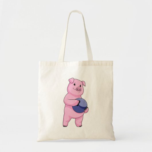 Varken bij Bowling met Bowling-bal Tote Bag (Voorkant)