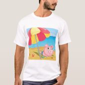 Varken bij de Mannen T-shirt van het strand (Voorkant)