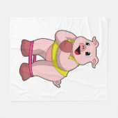 Varken bij fitness met rubberband fleece deken (Voorkant (Horizontaal))