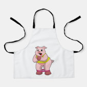 Varken bij fitness met rubberband schort (Voorkant)