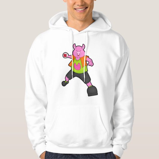 Varken bij Handbalspeler met handbal Hoodie (Voorkant)
