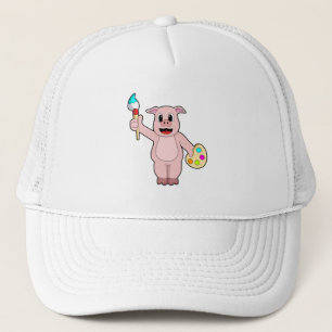 Varken bij het Schilderen met Borstel & Kleur Trucker Pet