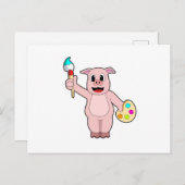 Varken bij het Schilderen met Kwast & Kleur Briefkaart (Voorkant / Achterkant)