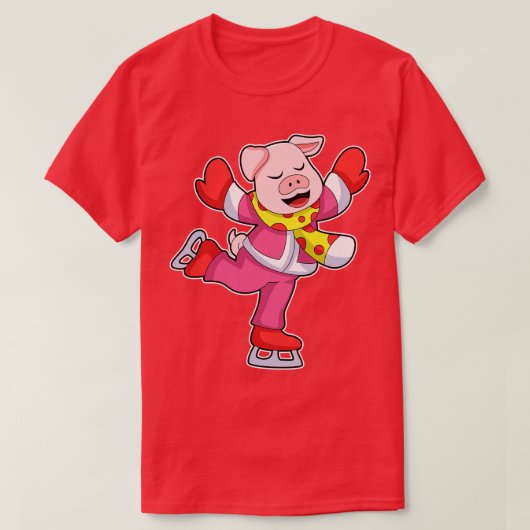 Varken bij ijsschaatsen met ijsscheuren t-shirt (Design voorkant)
