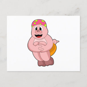 Varken bij springen in het water briefkaart