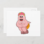 Varken bij springen in het water briefkaart (Voorkant / Achterkant)