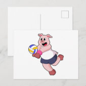 Varken bij volleybalsporten briefkaart (Voorkant / Achterkant)