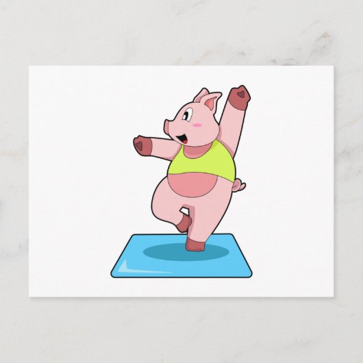 Varken bij Yoga Fitness Briefkaart (Voorkant)