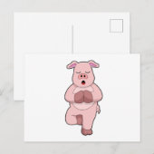 Varken bij yoga op een been briefkaart (Voorkant / Achterkant)