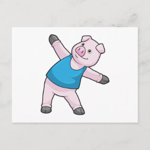 Varken bij yogarekoefening briefkaart