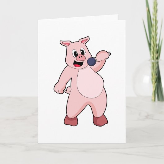 Varken bij zingen met microfoon kaart (Voorkant)