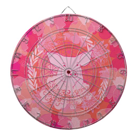 varken,bloem des levens, blauw, mandala,zen,chakra dartbord (Voorkant)