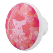 varken,bloem des levens, blauw, mandala,zen,chakra keramische knop (Rechts)