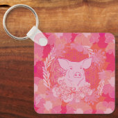varken,bloem des levens, blauw, mandala,zen,chakra sleutelhanger (Voorkant)