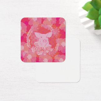 varken,bloem des levens, blauw, mandala,zen,chakra vierkante visitekaartjes