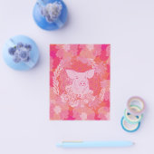 varken,bloem van het leven, blauw, mandala,zen,cha flyer (Enkel)