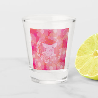 varken,bloem van het leven, blauw, mandala,zen,cha shot glas