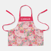 Varken Boerderij Dier Bloemen Rustiek Gepersonalis Schort (Voorkant)
