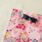 Varken Boerderij Dier Bloemen Rustiek Gepersonalis Strandlaken (In situ)