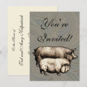 Varken Boerderij Land Antiek Illustratie Art Kaart (Voorkant / Achterkant)