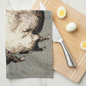 Varken Boerderij Land Antiek Illustratie Art Theedoek (Quarter Fold)