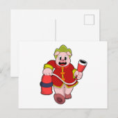 Varken Brandweerman Brandblusser Briefkaart (Voorkant / Achterkant)
