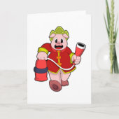 Varken Brandweerman Brandblusser Kaart (Voorkant)