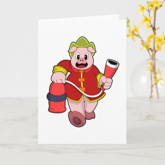 Varken Brandweerman Brandblusser Kaart (Gele Bloem)