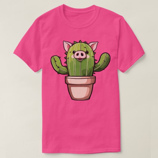 Varken Cactus art illustratie T-shirt (Design voorkant)
