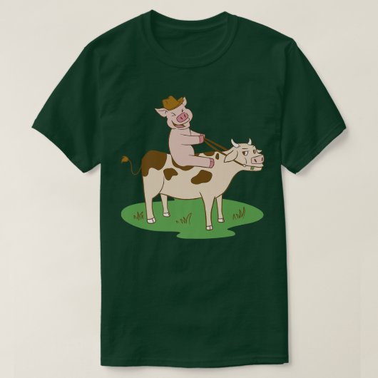 Varken dat een koe rijdt Boerderij Premium T-shirt (Design voorkant)