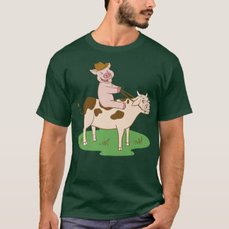 Varken dat een koe rijdt Boerderij Premium T-shirt